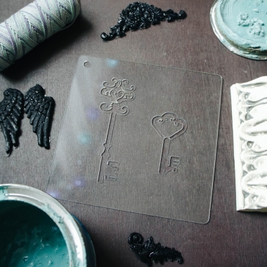 Трафарет - Винтажные два ключика Трафарет - Винтажные два ключика